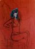 Elizabeth 3- chalk on red and blue papers- 1990