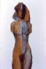 Standing Figure1- 3d interwoven, chalk, colored papers-1988